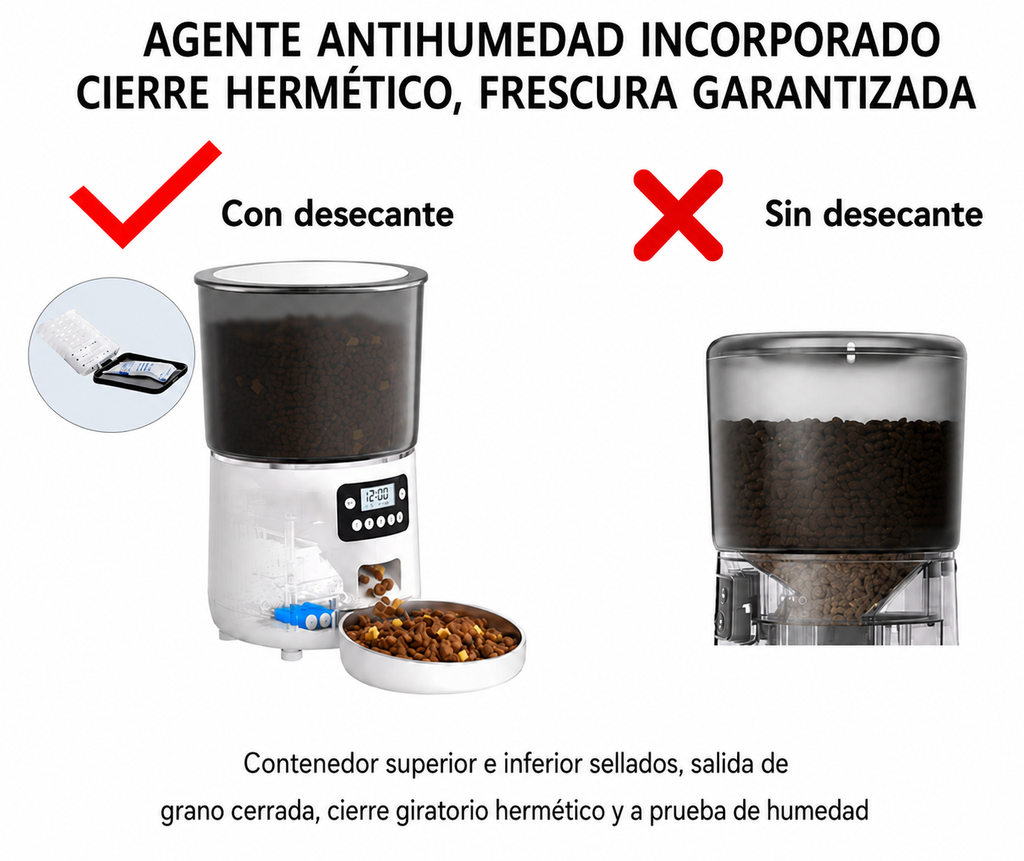 Dispensador Automático de Alimento WIFI  Smart Pet Roja
