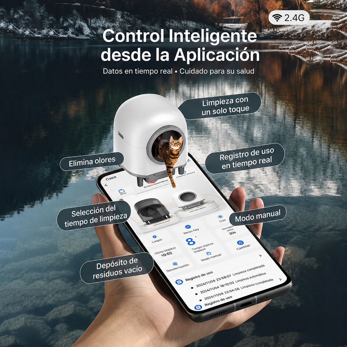 Arenero Inteligente Autolimpiante Roja Smart Pet