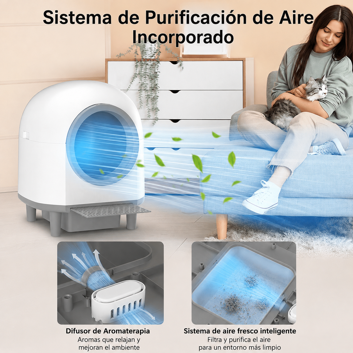 Arenero Inteligente Autolimpiante Roja Smart Pet