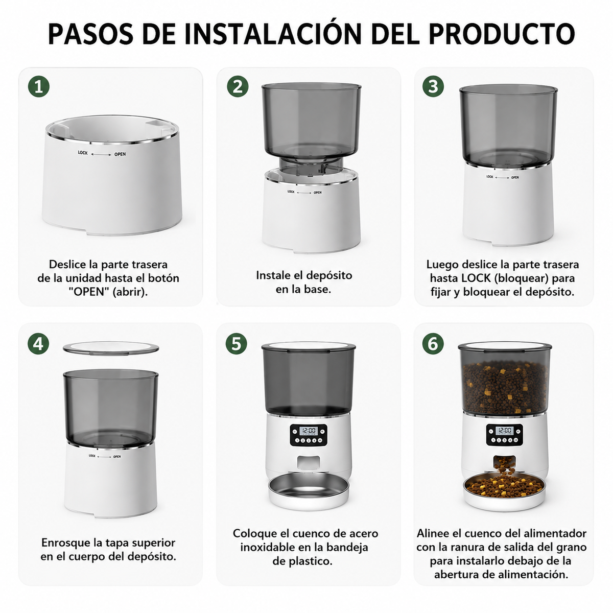 Dispensador Automático de Alimento WIFI  Smart Pet Roja